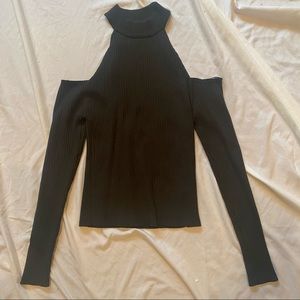 NWT F21 dark green open shoulder sweater size m